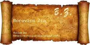 Borovics Zia névjegykártya